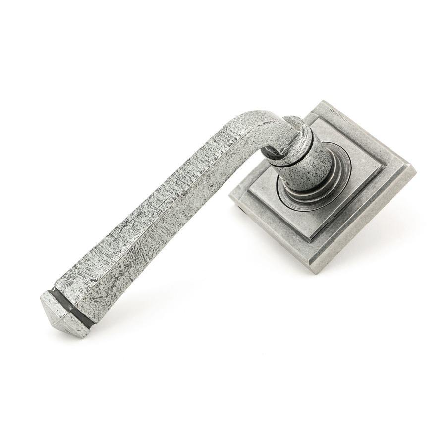 From the Anvil Pewter Avon Round Lever on Rose Set (Square) - No.42 Interiors