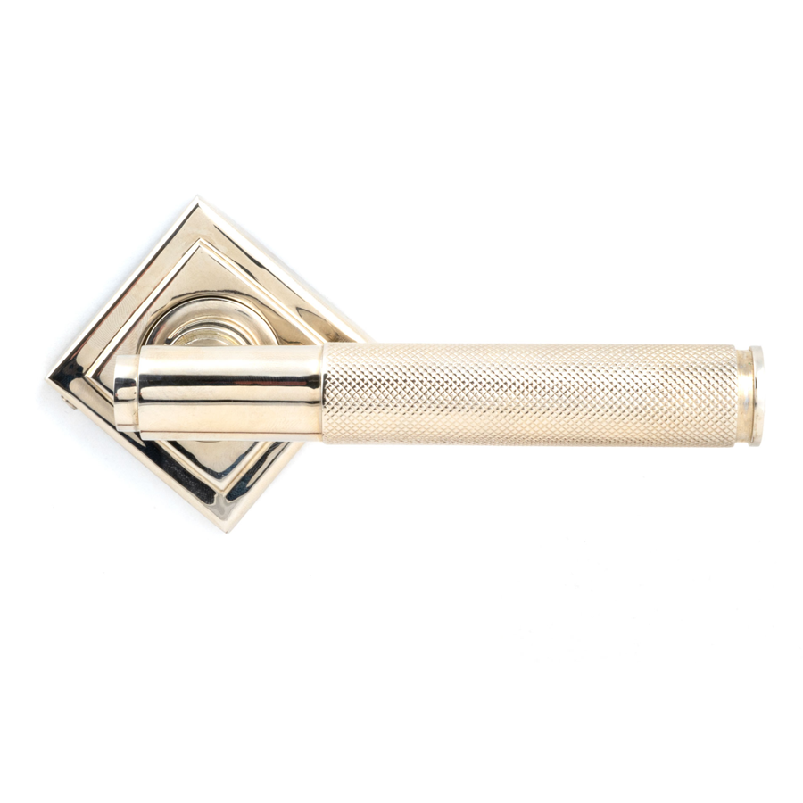 From the Anvil Polished Nickel Brompton Lever on Rose Set (Square)