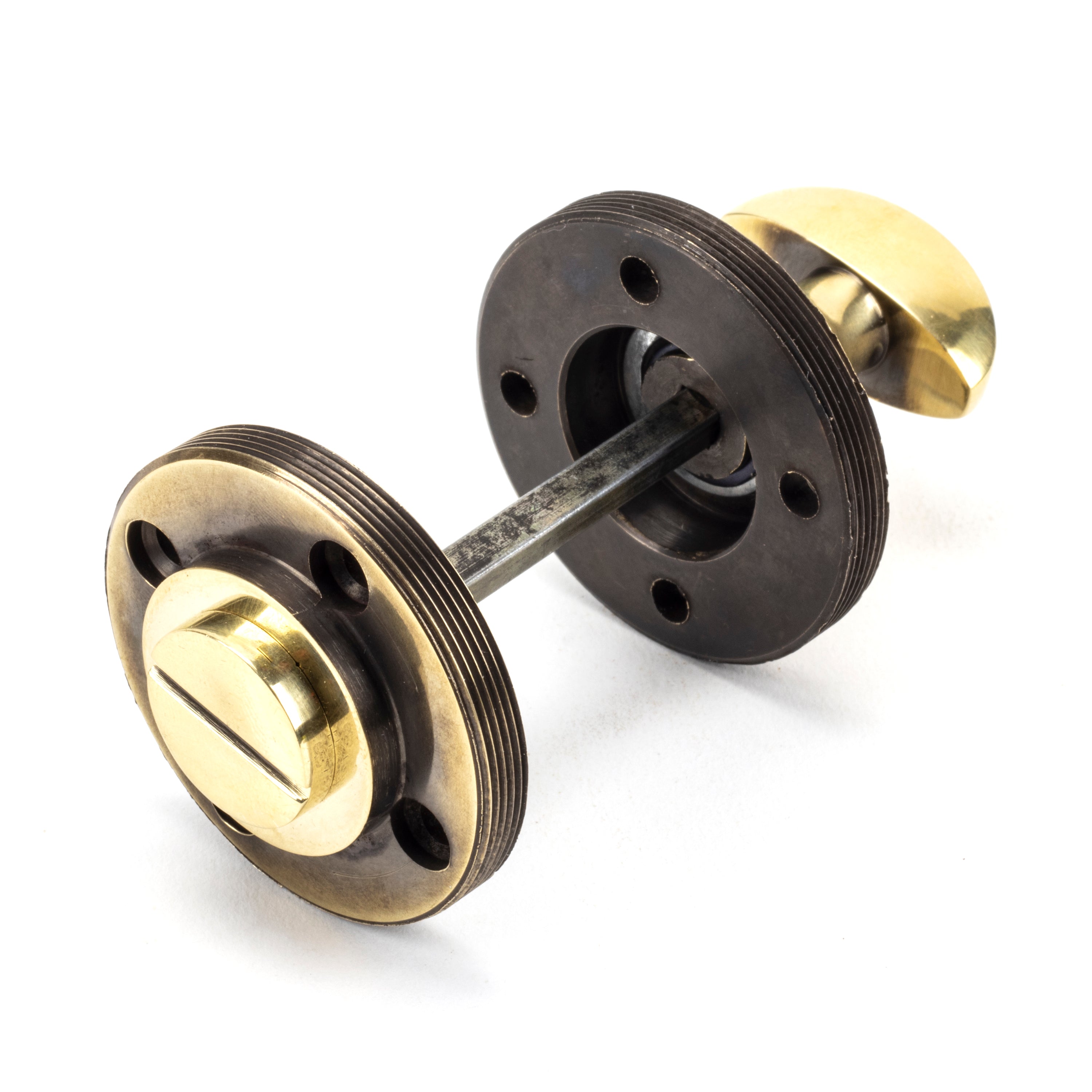From the Anvil Aged Brass Round Thumbturn Set (Plain)