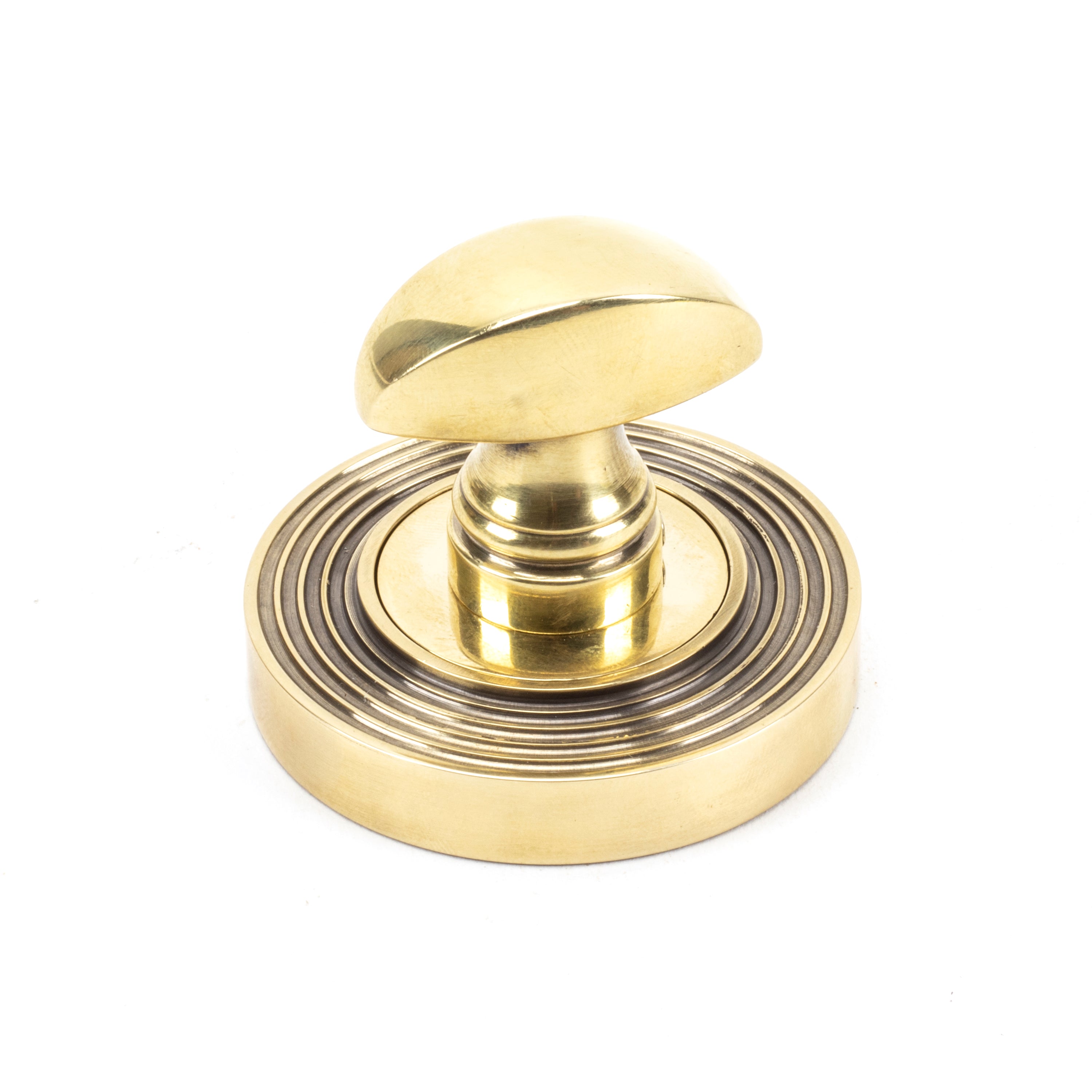From the Anvil Aged Brass Round Thumbturn Set (Beehive)