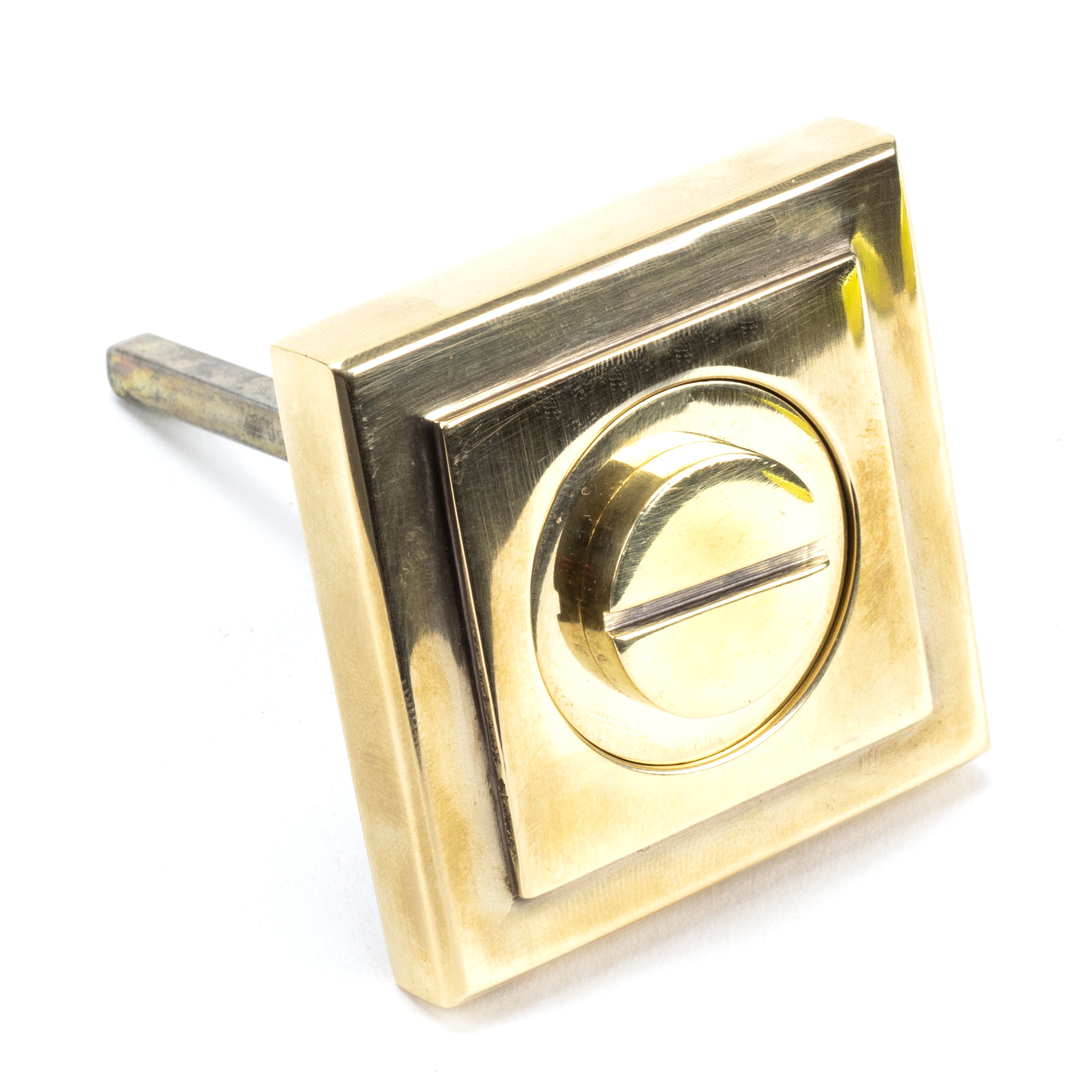 From the Anvil Aged Brass Round Thumbturn Set (Square)