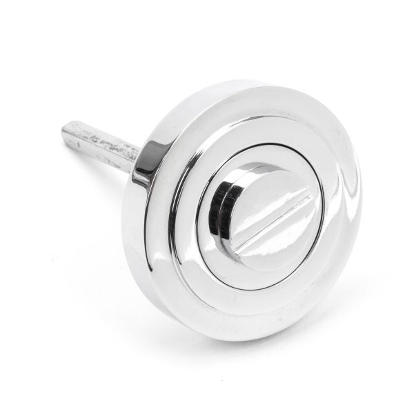 From the Anvil Polished Chrome Round Thumbturn Set (Art Deco)
