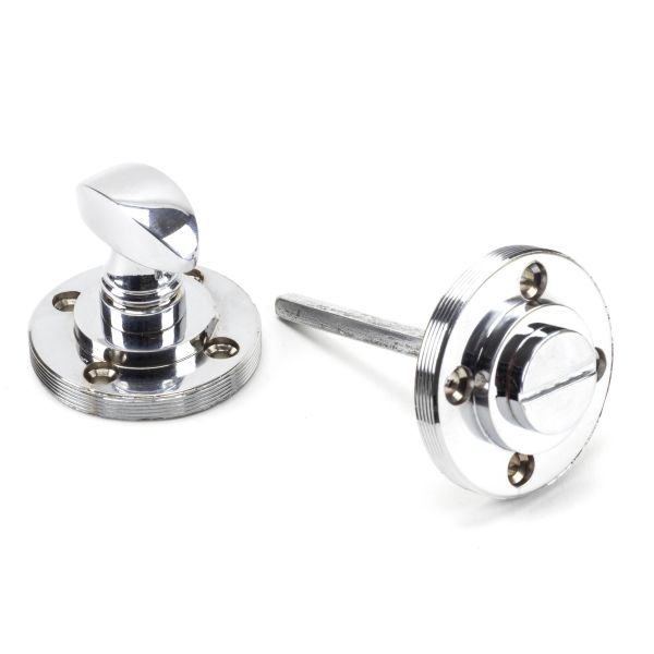 From the Anvil Polished Chrome Round Thumbturn Set (Art Deco)