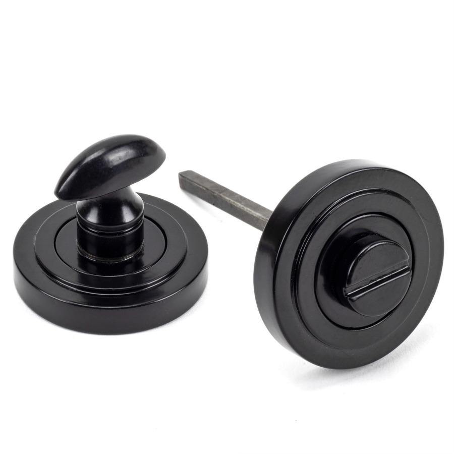 From the Anvil Black Round Thumbturn Set (Art Deco)