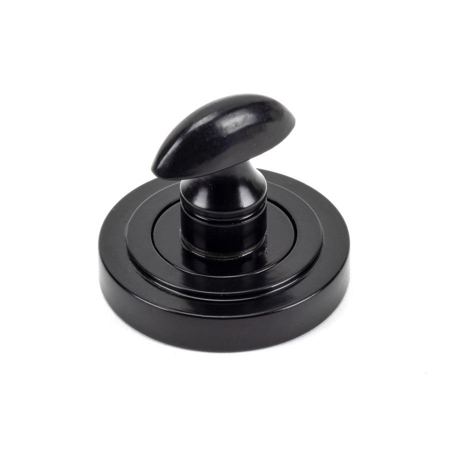 From the Anvil Black Round Thumbturn Set (Art Deco)
