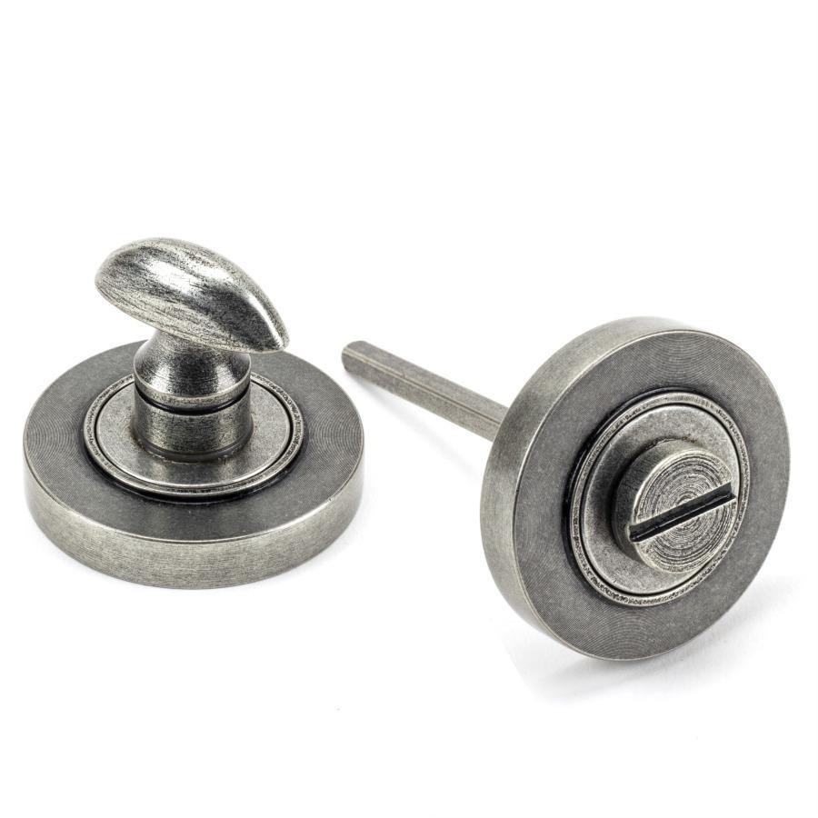 From the Anvil Pewter Round Thumbturn Set (Plain) - No.42 Interiors