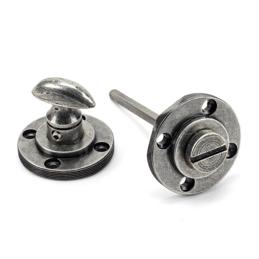 From the Anvil Pewter Round Thumbturn Set (Art Deco)