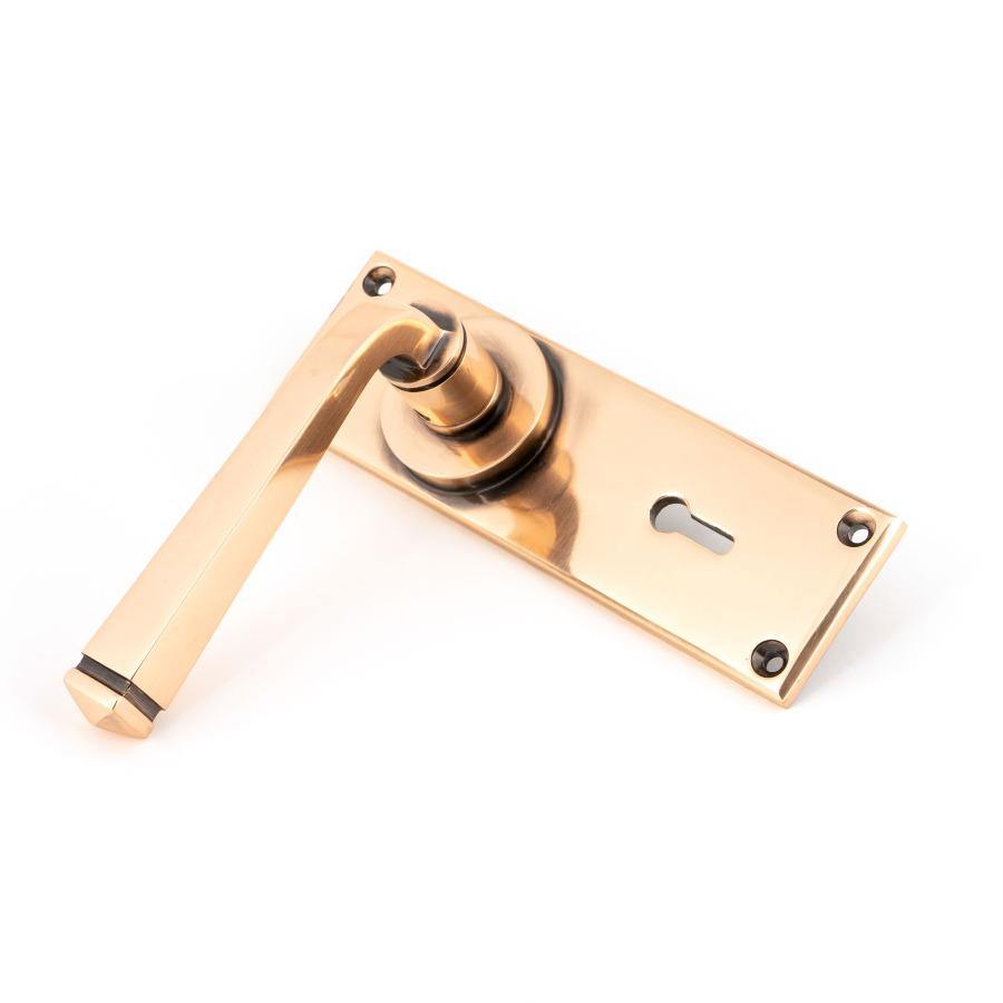 From the Anvil Polished Bronze Avon Lever Lock Set