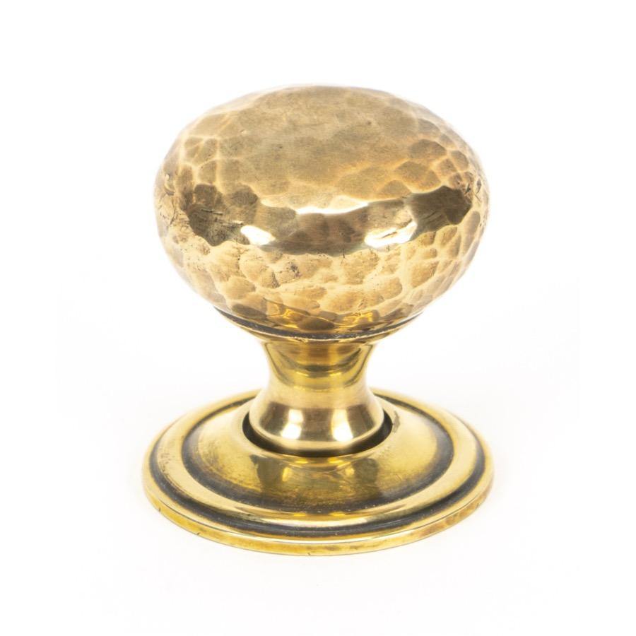 From the Anvil Aged Brass Hammered Mushroom Cabinet Knob 32mm