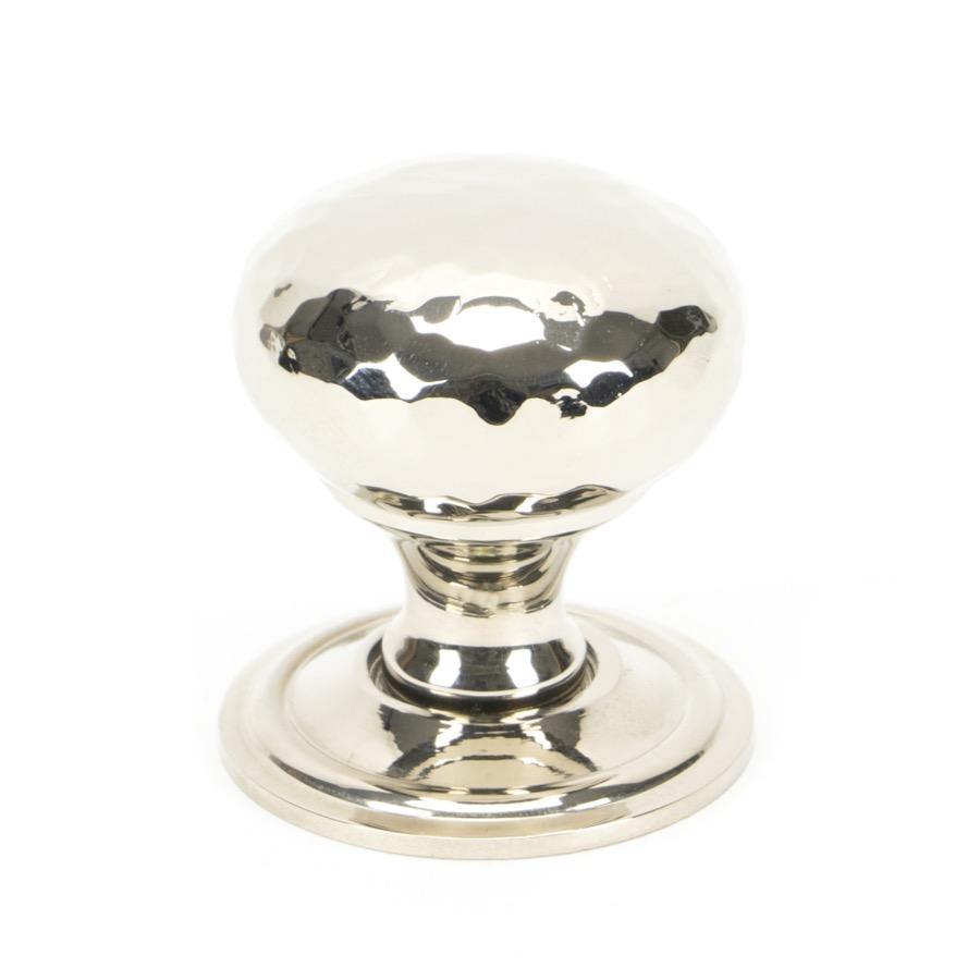 From the Anvil Polished Nickel Hammered Mushroom Cabinet Knob 32mm