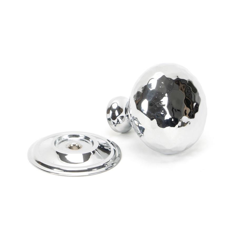From the Anvil Polished Chrome Hammered Mushroom Cabinet Knob 32mm