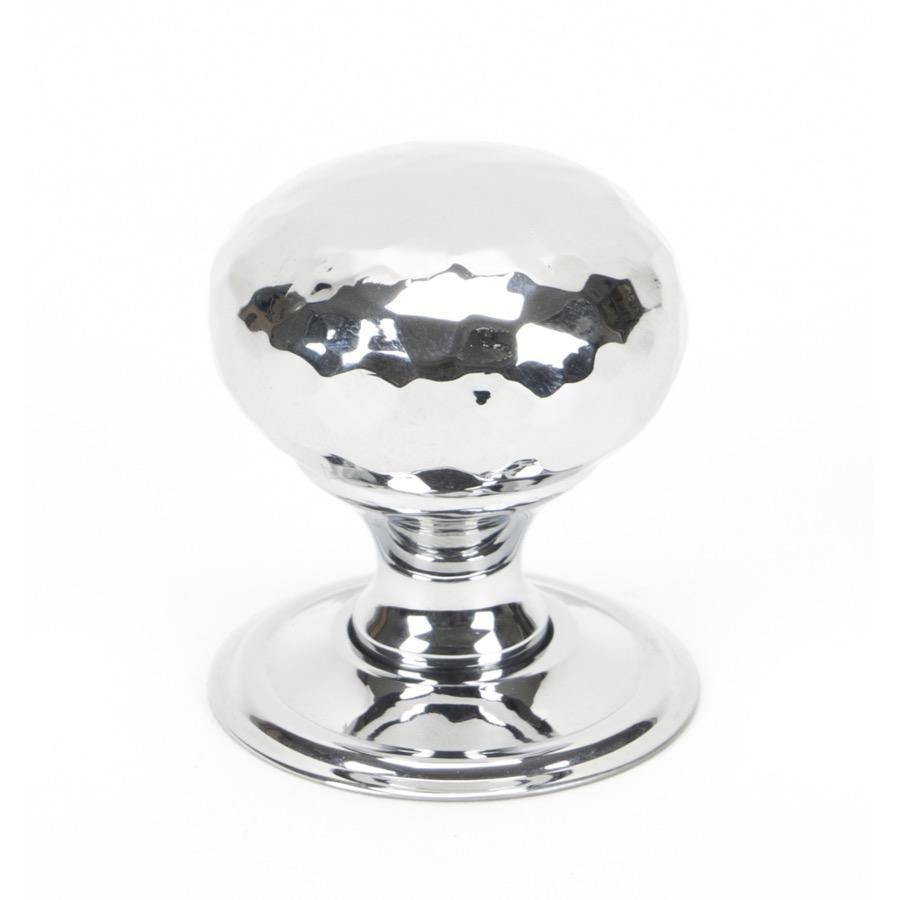 From the Anvil Polished Chrome Hammered Mushroom Cabinet Knob 32mm - No.42 Interiors