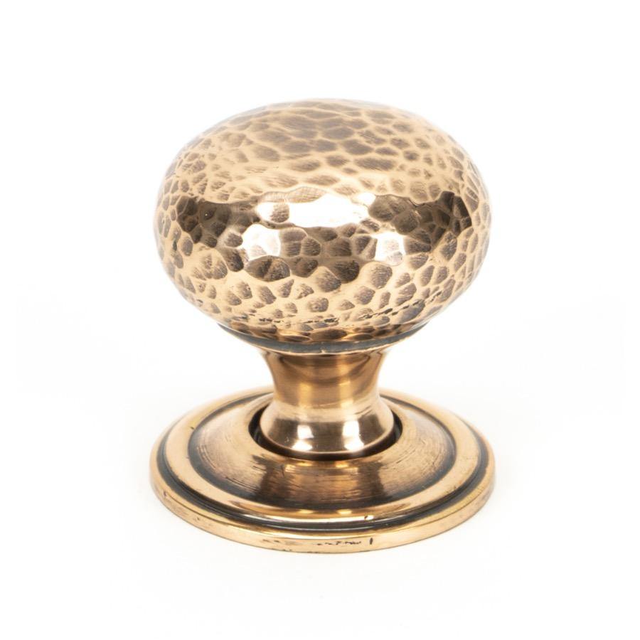 From the Anvil Polished Bronze Hammered Mushroom Cabinet Knob 32mm - No.42 Interiors