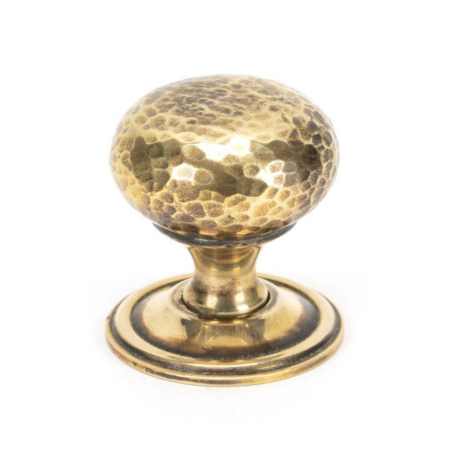 From the Anvil Aged Brass Hammered Mushroom Cabinet Knob 38mm