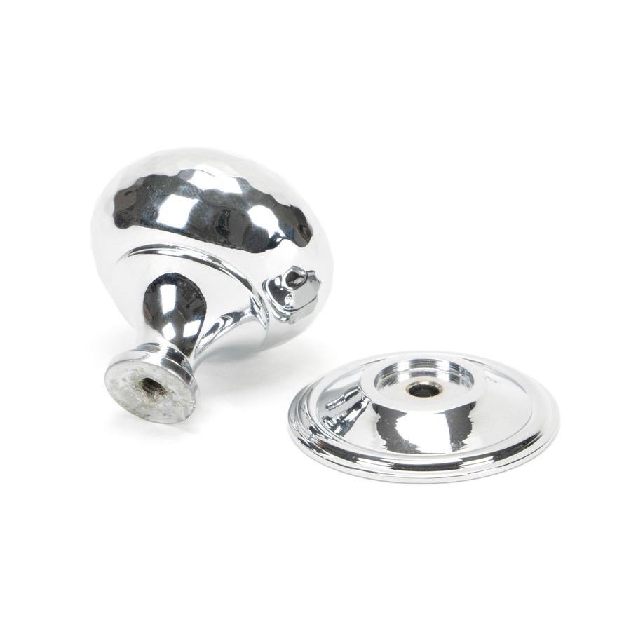 From the Anvil Polished Chrome Hammered Mushroom Cabinet Knob 38mm