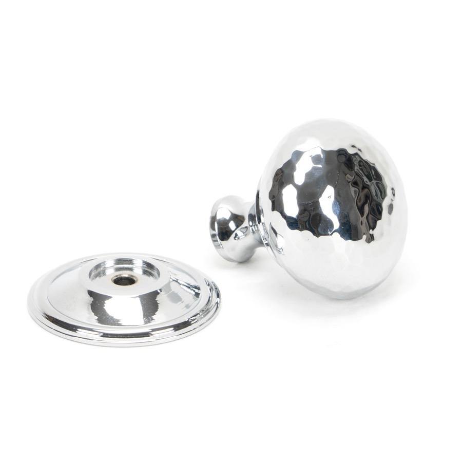 From the Anvil Polished Chrome Hammered Mushroom Cabinet Knob 38mm