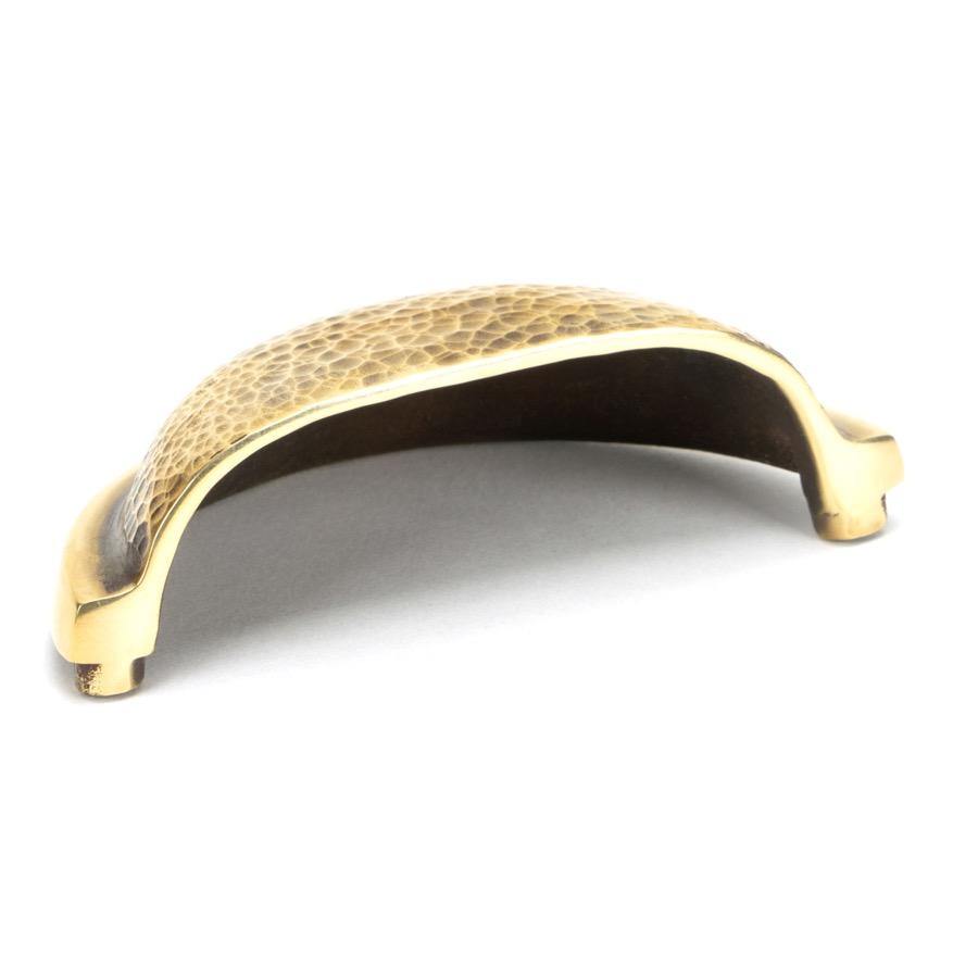 From the Anvil Aged Brass Hammered Regency Concealed Drawer Pull