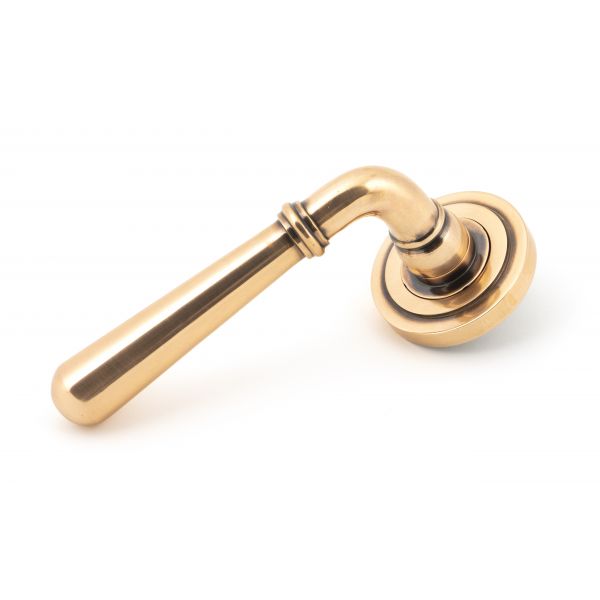 From the Anvil Polished Bronze Newbury Lever on Rose Set (Art Deco)