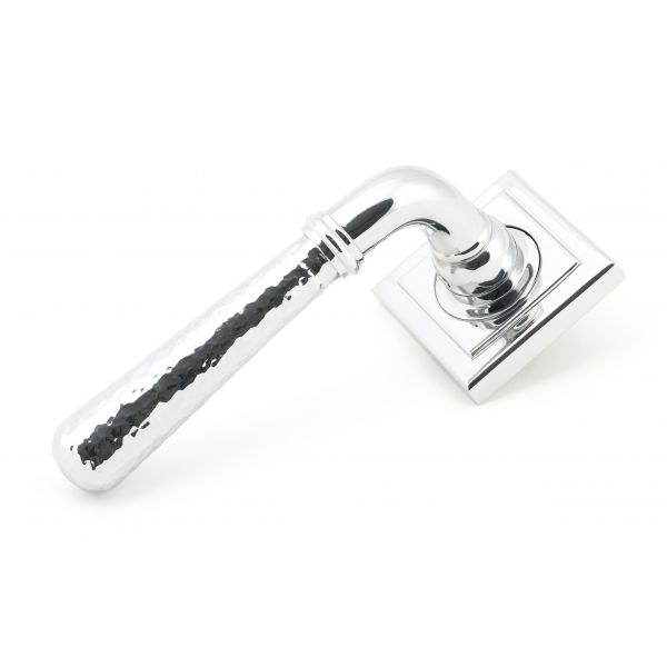 From the Anvil Polished Chrome Hammered Newbury Lever on Rose Set (Square)