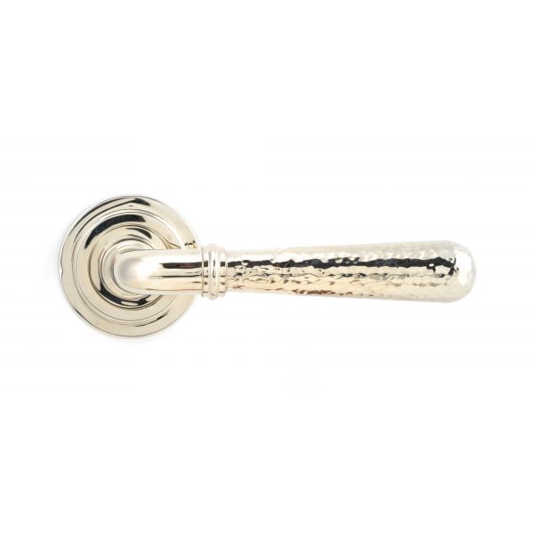 From the Anvil Polished Nickel Hammered Newbury Lever on Rose Set (Art Deco)