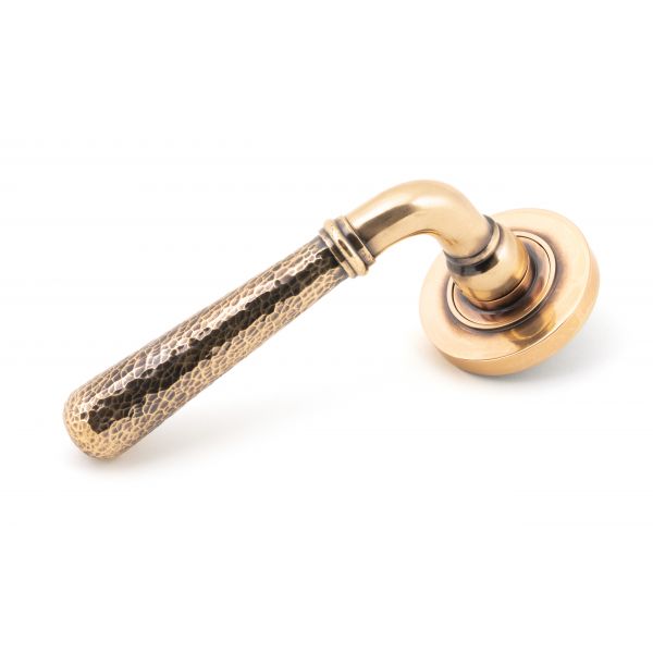 From the Anvil Polished Bronze Hammered Newbury Lever on Rose Set (Plain)
