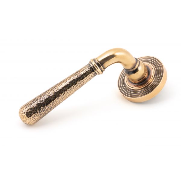From the Anvil Polished Bronze Hammered Newbury Lever on Rose Set (Beehive)