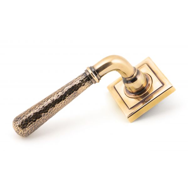 From the Anvil Polished Bronze Hammered Newbury Lever on Rose Set (Square)