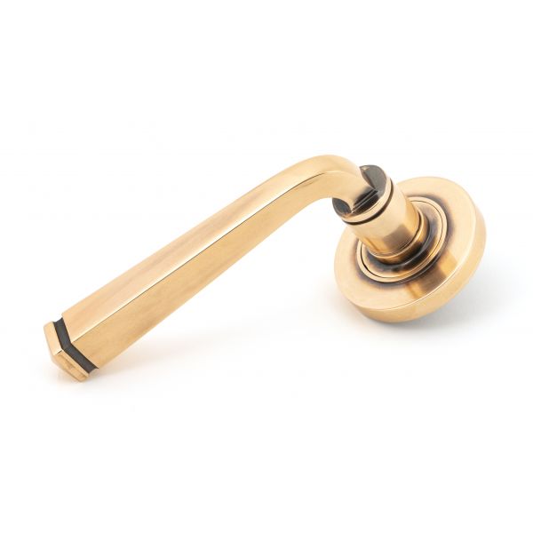 From the Anvil Polished Bronze Avon Round Lever on Rose Set (Plain)