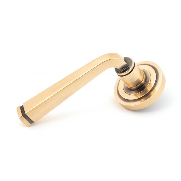 From the Anvil Polished Bronze Avon Round Lever on Rose Set (Art Deco)