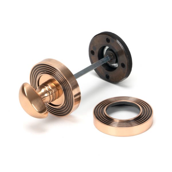 From the Anvil Polished Bronze Round Thumbturn Set (Beehive)