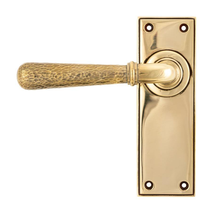 From the Anvil Aged Brass Hammered Newbury Lever Latch Set - No.42 Interiors