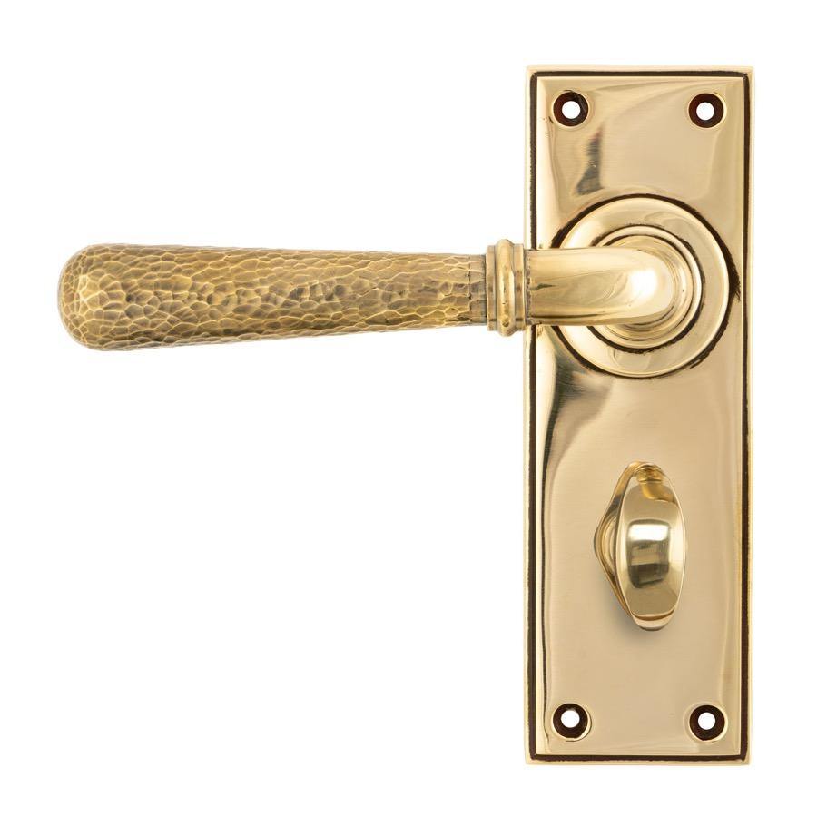From the Anvil Aged Brass Hammered Newbury Lever Bathroom Set