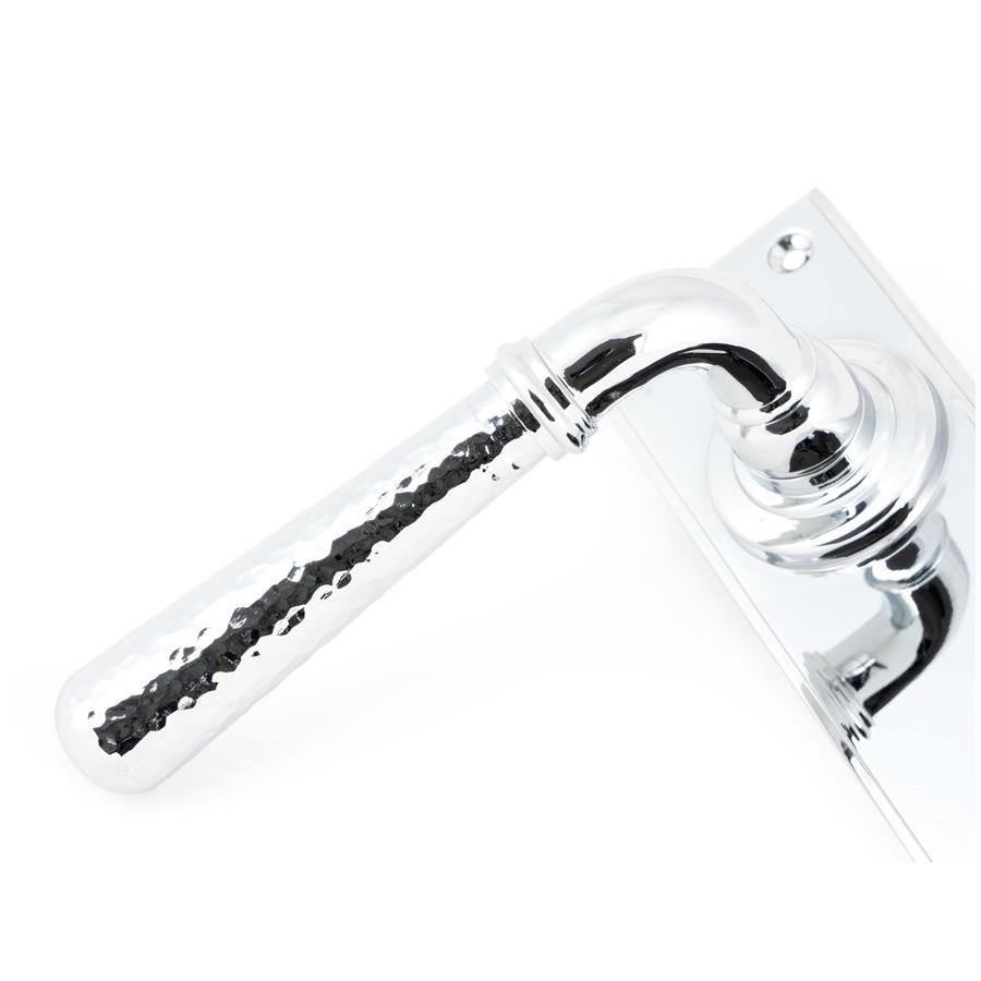 From the Anvil Polished Chrome Hammered Newbury Lever Lock Set