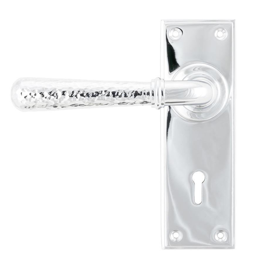From the Anvil Polished Chrome Hammered Newbury Lever Lock Set