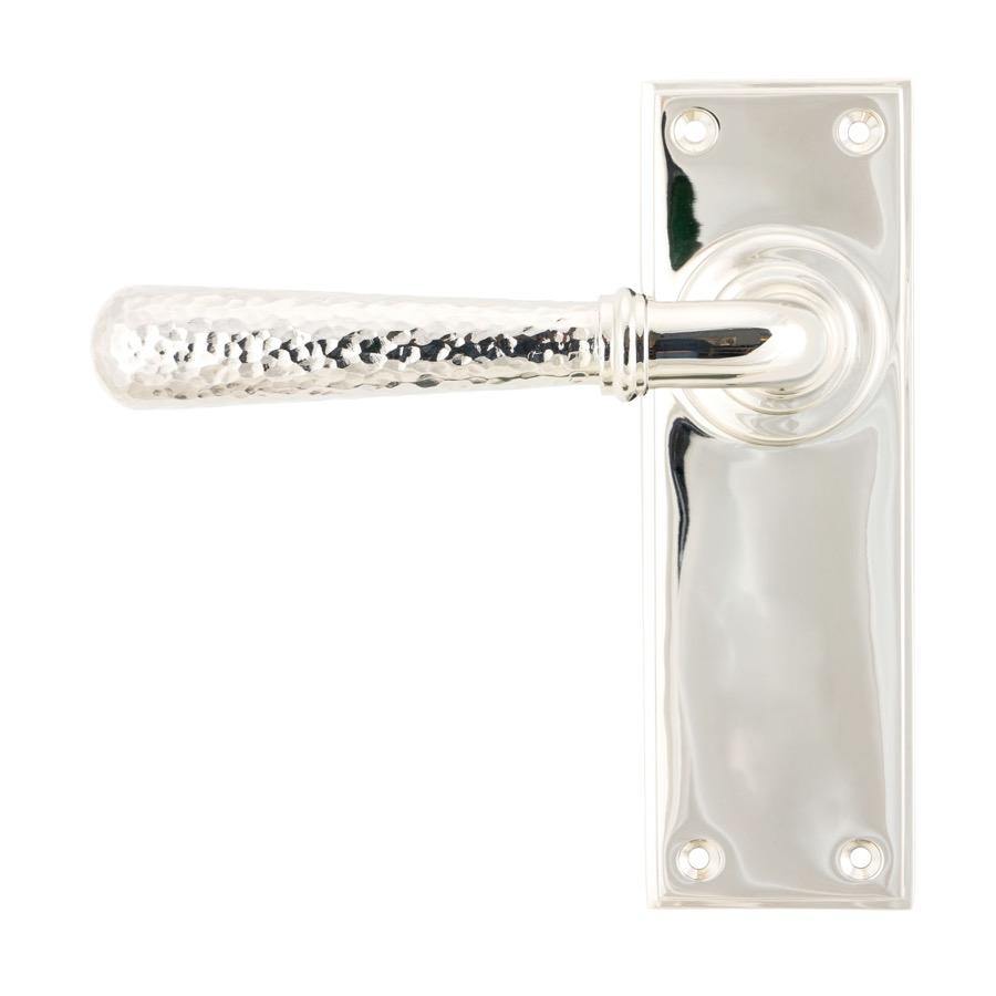 From the Anvil Polished Nickel Hammered Newbury Lever Latch Set - No.42 Interiors
