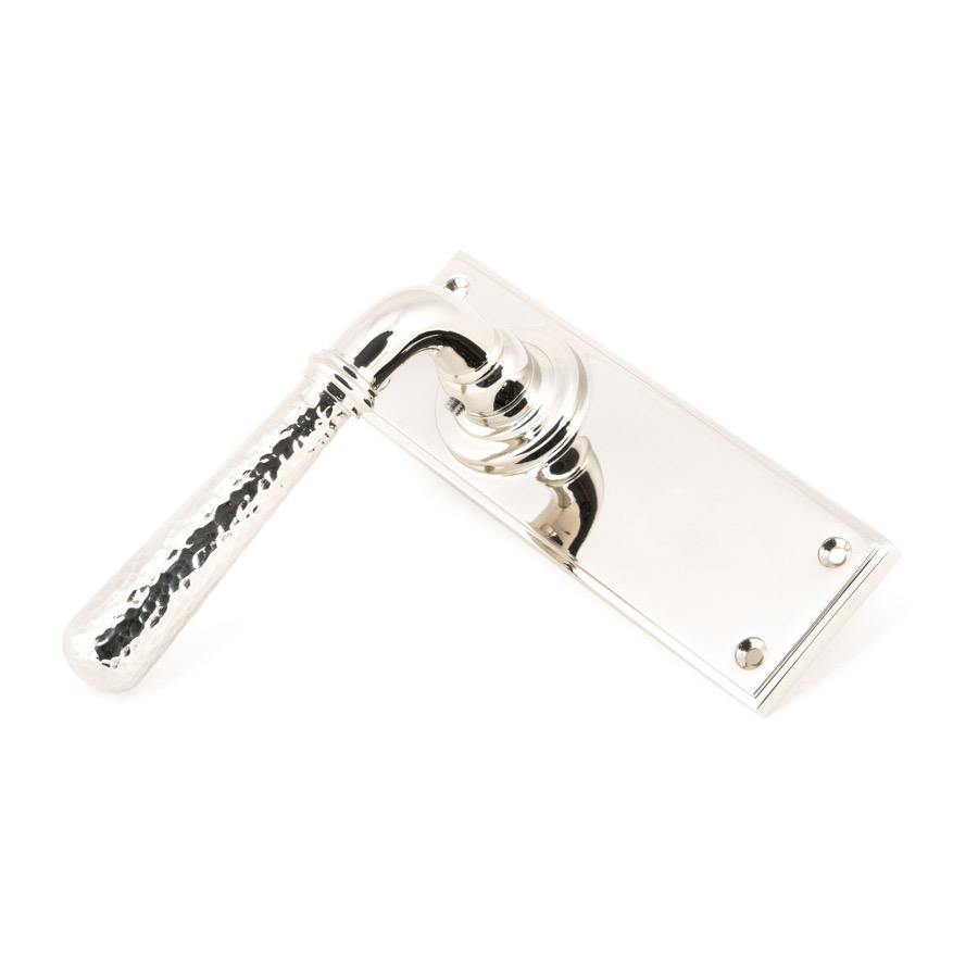 From the Anvil Polished Nickel Hammered Newbury Lever Latch Set
