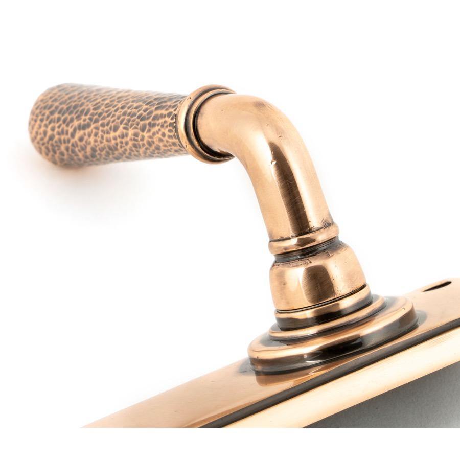 From the Anvil Polished Bronze Hammered Newbury Lever Bathroom Set