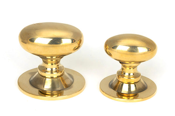 Aged Brass Oval Cabinet Knob 33mm