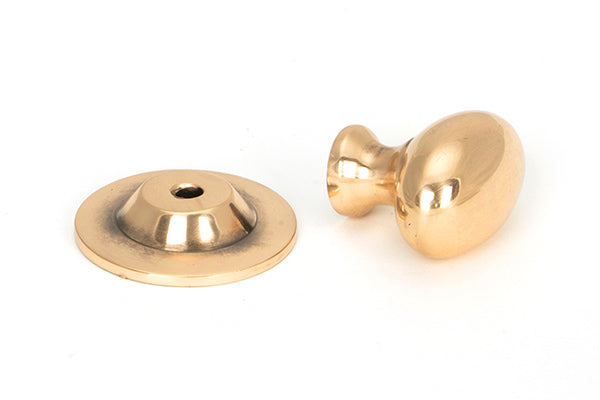 Polished Bronze Oval Cabinet Knob 33mm