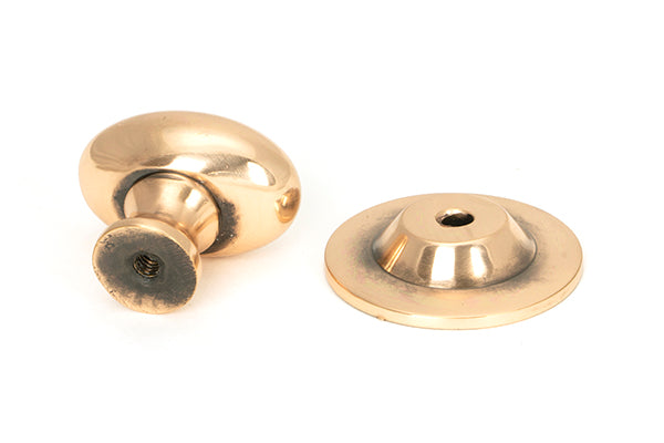 Polished Bronze Oval Cabinet Knob 33mm