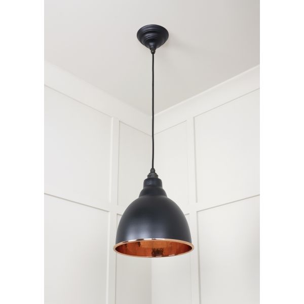 From the Anvil Hammered Copper Brindley Pendant in Elan Black