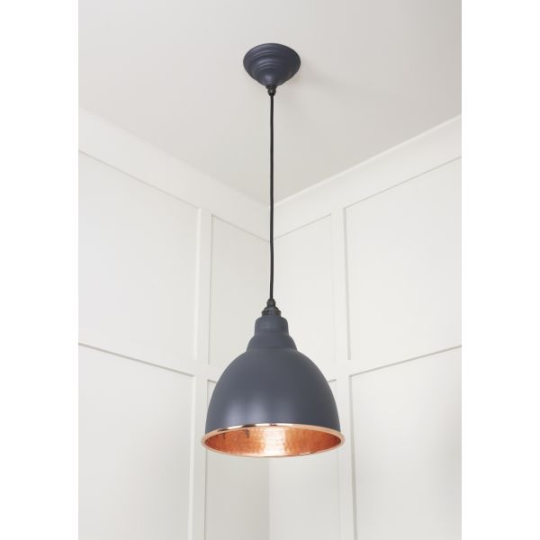 From the Anvil Hammered Copper Brindley Pendant in Slate