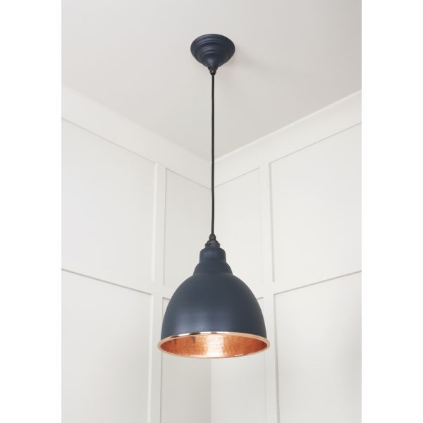 From the Anvil Hammered Copper Brindley Pendant in Soot