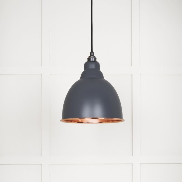 From the Anvil Smooth Copper Brindley Pendant in Slate