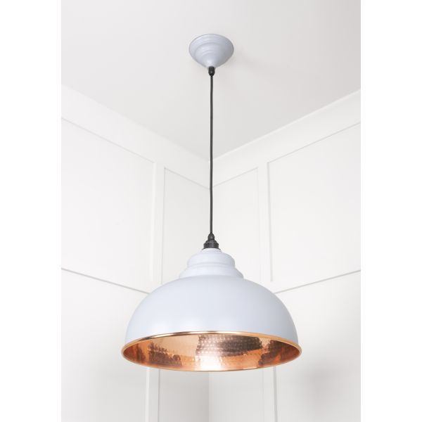 From the Anvil Hammered Copper Harborne Pendant in Birch