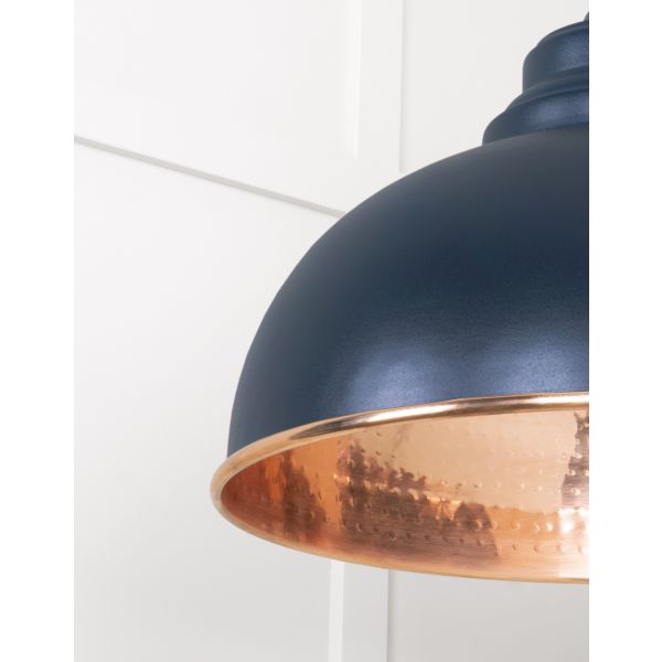 From the Anvil Hammered Copper Harborne Pendant in Dusk