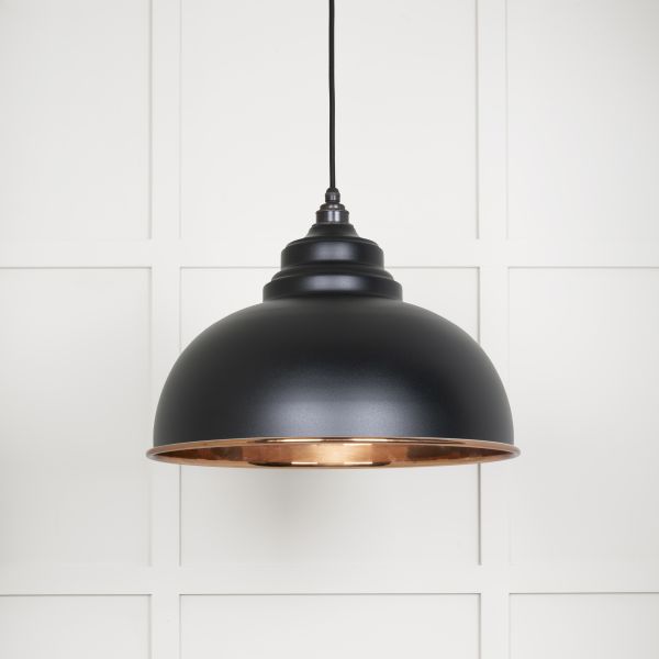 From the Anvil Smooth Copper Harborne Pendant in Elan Black