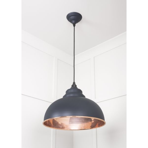 From the Anvil Smooth Copper Harborne Pendant in Slate