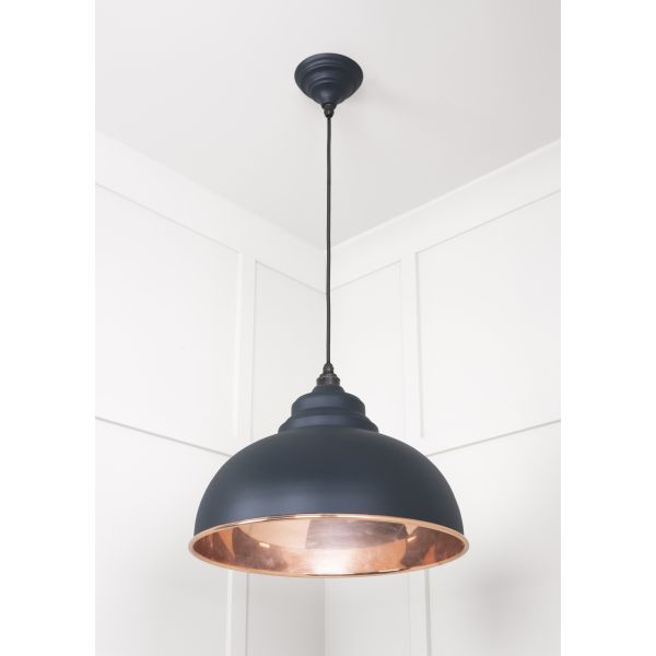 From the Anvil Smooth Copper Harborne Pendant in Soot