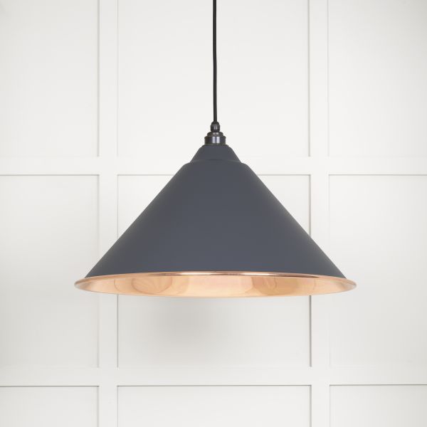 From the Anvil Smooth Copper Hockley Pendant in Slate